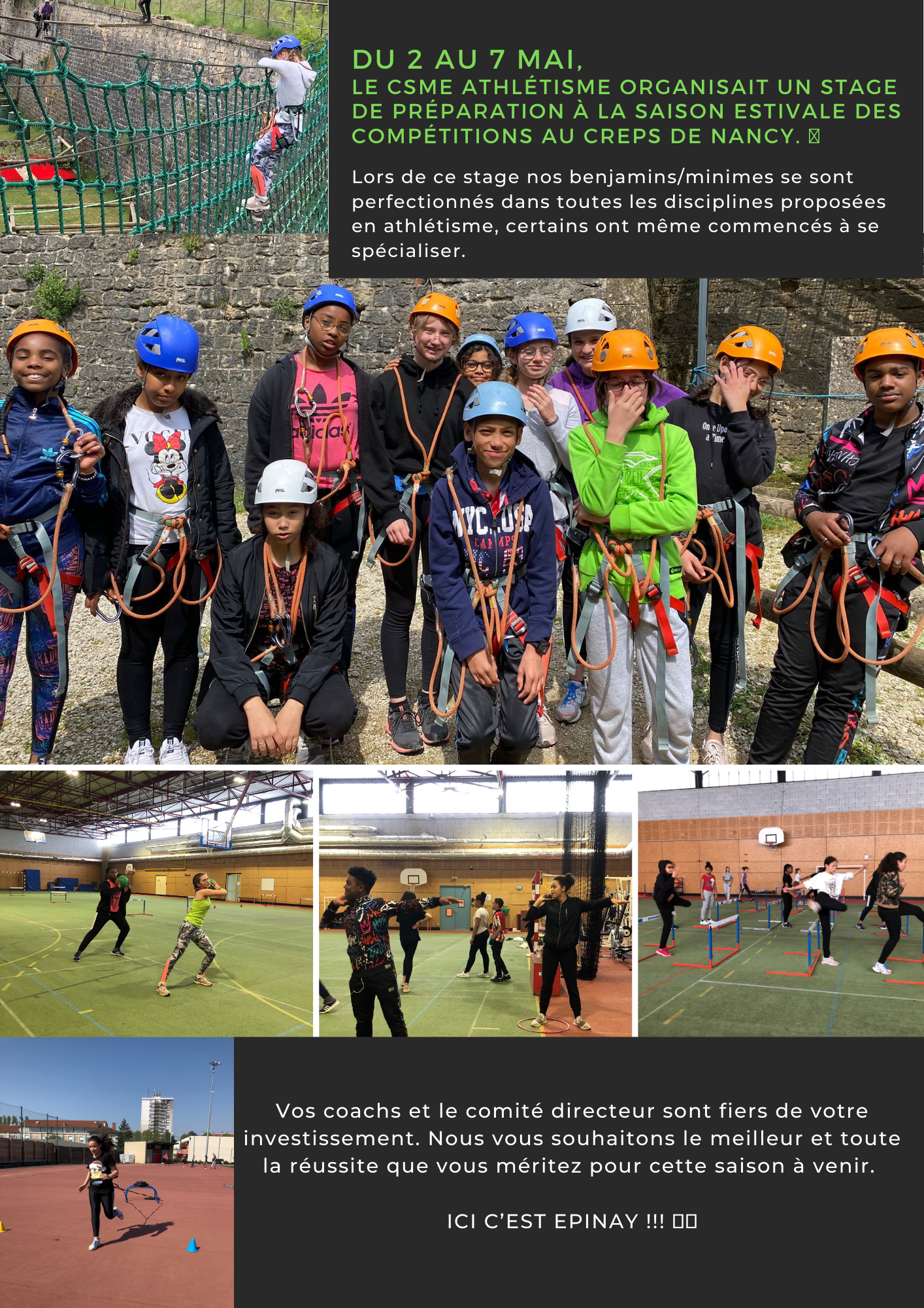 Du 2 au 7 mai, le CSME athlétisme organisait un stage de préparation à la saison estivale des compétitions au CREPS de Nancy. 🏆.png